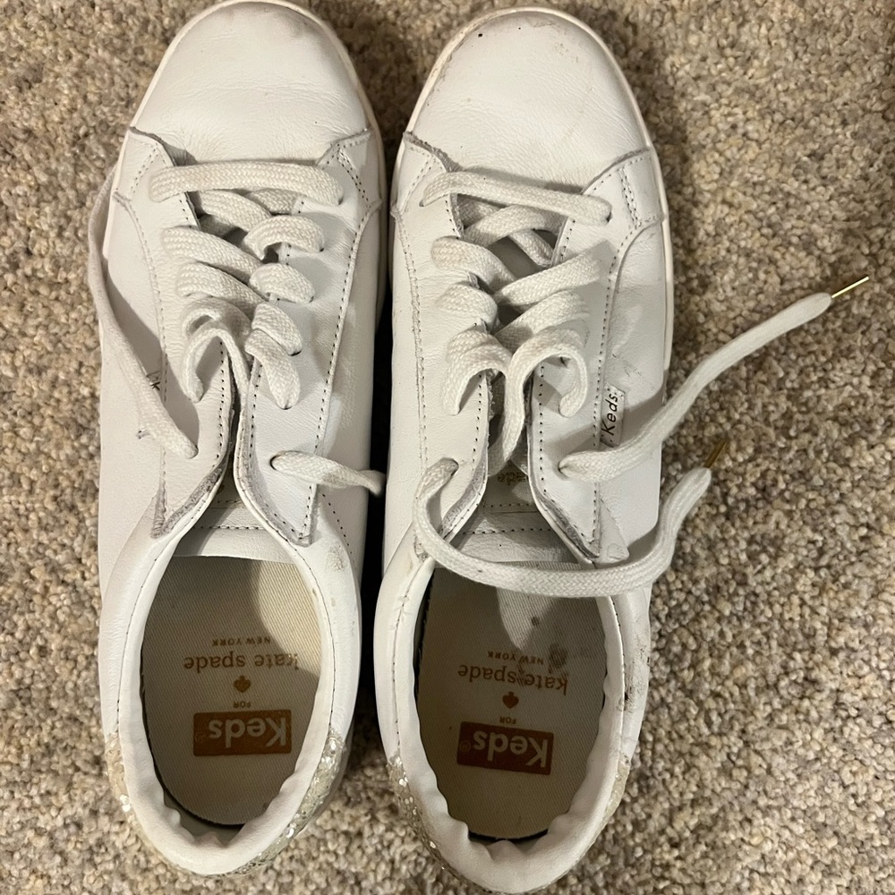 White bride sparkle Kate Spade keds